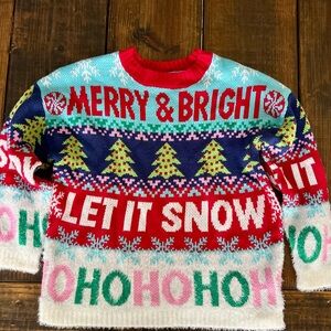 Festive Multicolor Crew Neck Sweater